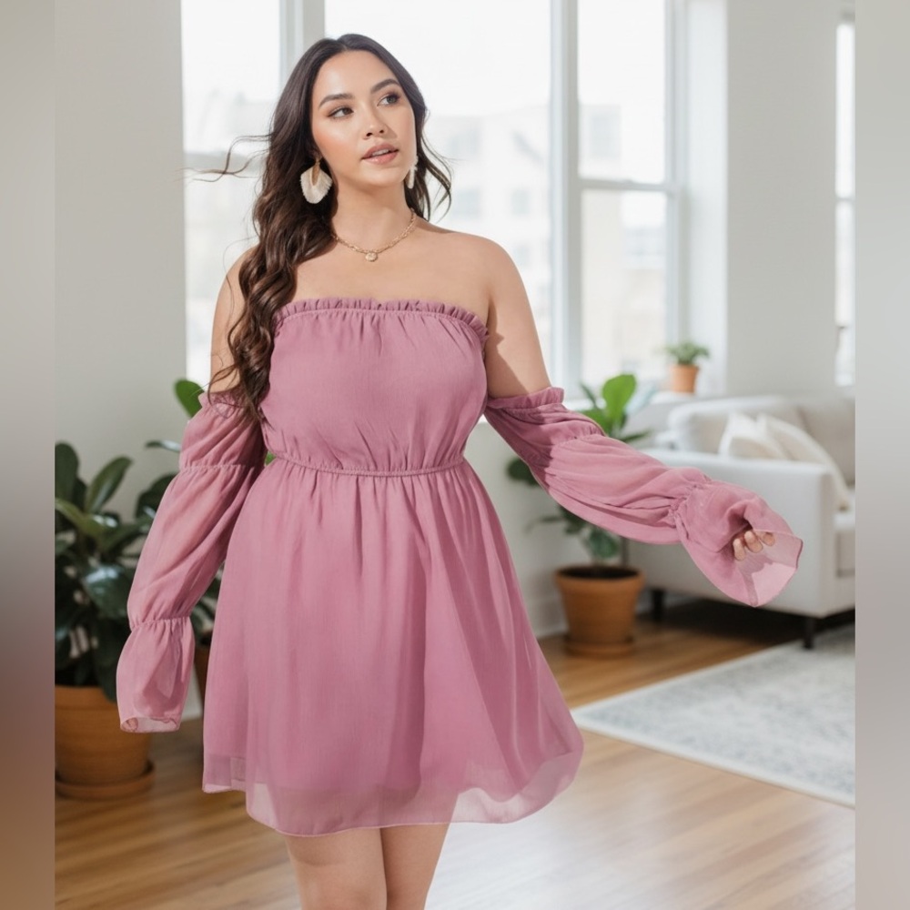 🌟🌟SOLD OUT🌟🌟NEW•3X•Lorena Romance In The Air Lilac Boho Chic Dress - Picture 4 of 14